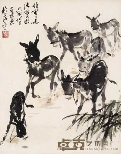 徐有武 毛驴 镜心 43×33cm
